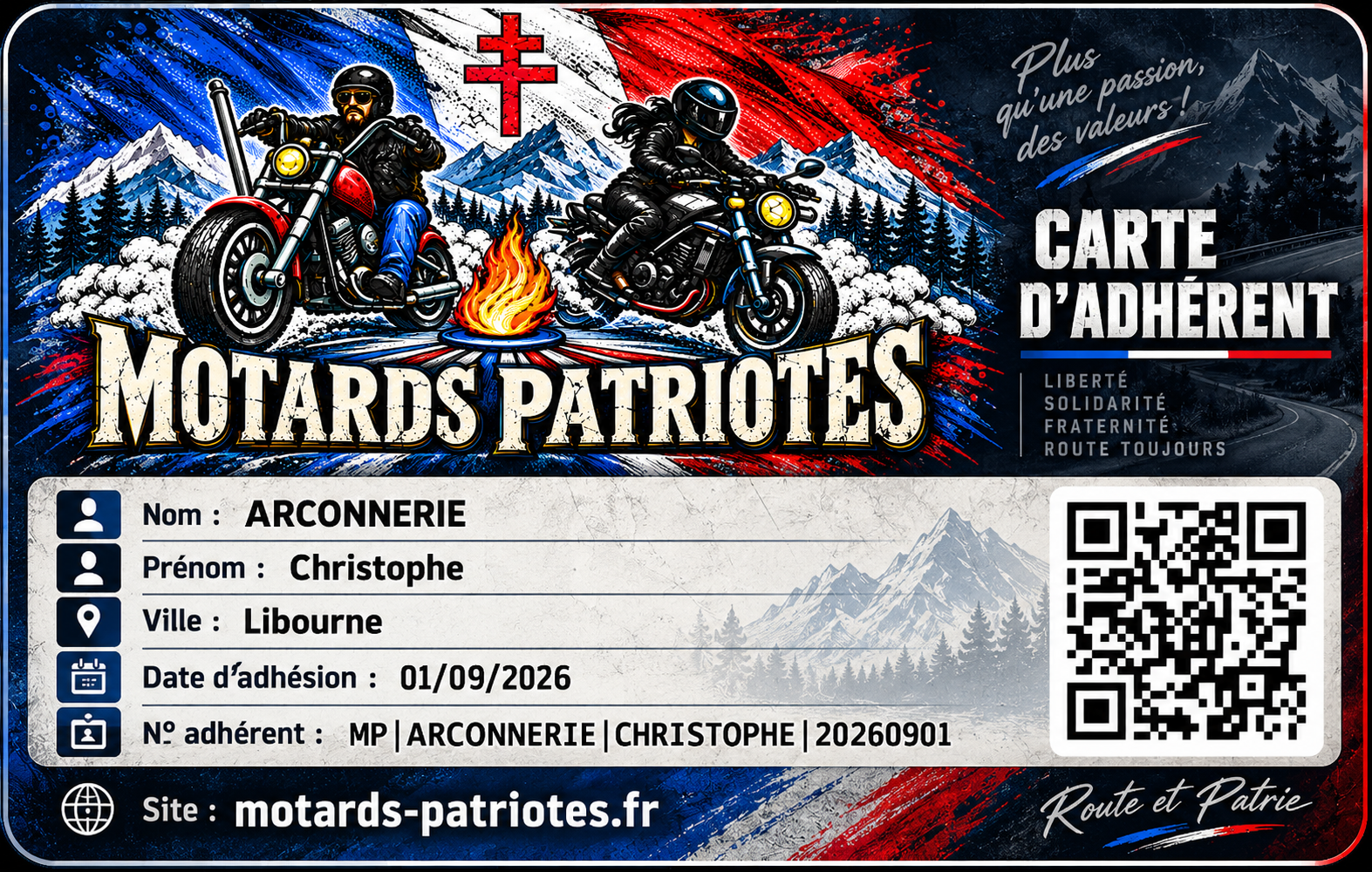 LICENCE MOTARDS PATRIOTES 2026/2027