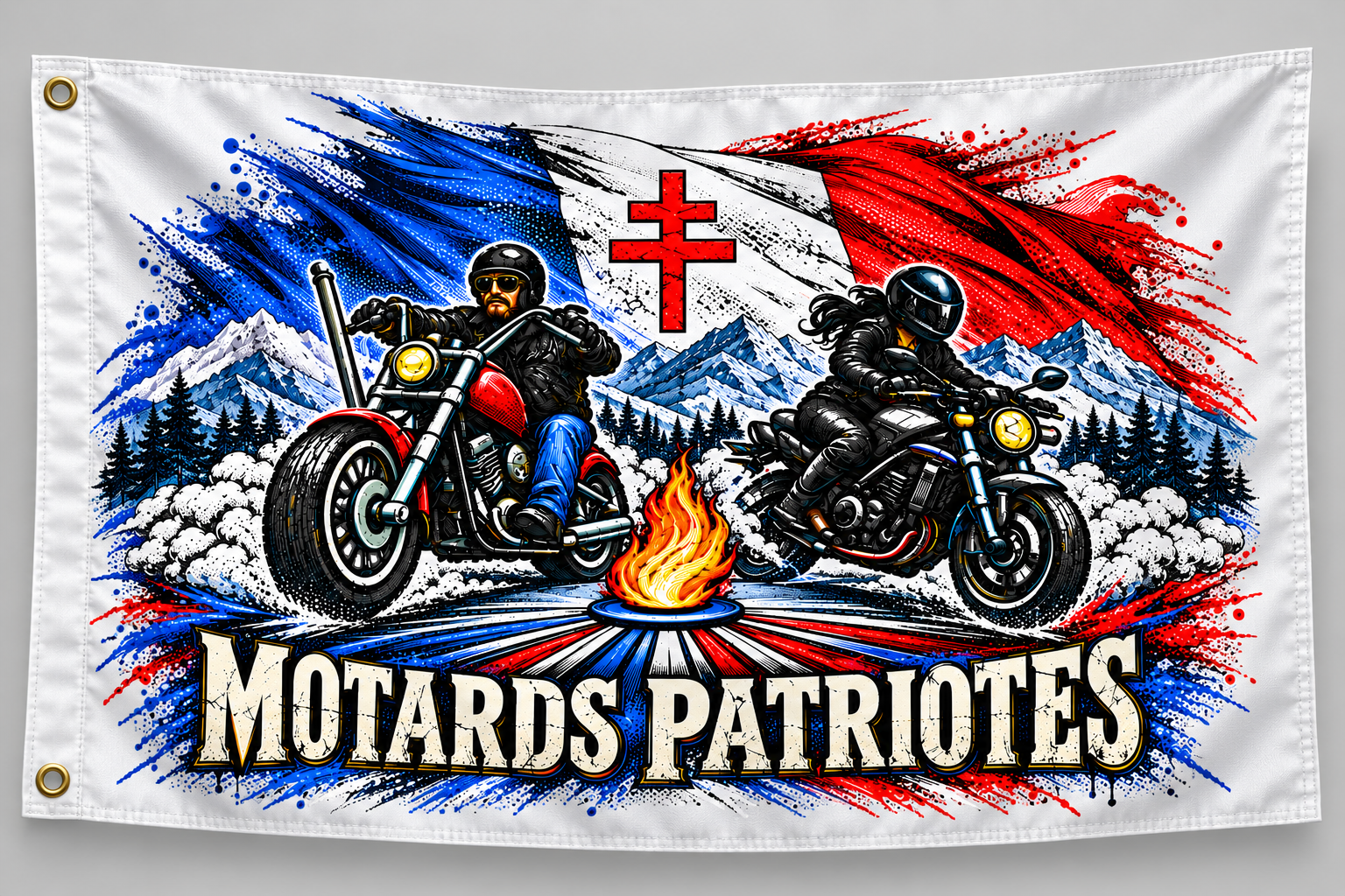 DRAPEAU MOTARDS PATRIOTES - 40x60cm