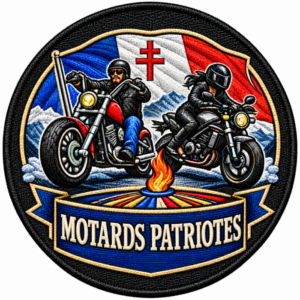 PATCH COEUR MOTARDS PATRIOTES #Réservé aux Adhérents 2026/2027# - 9 cm