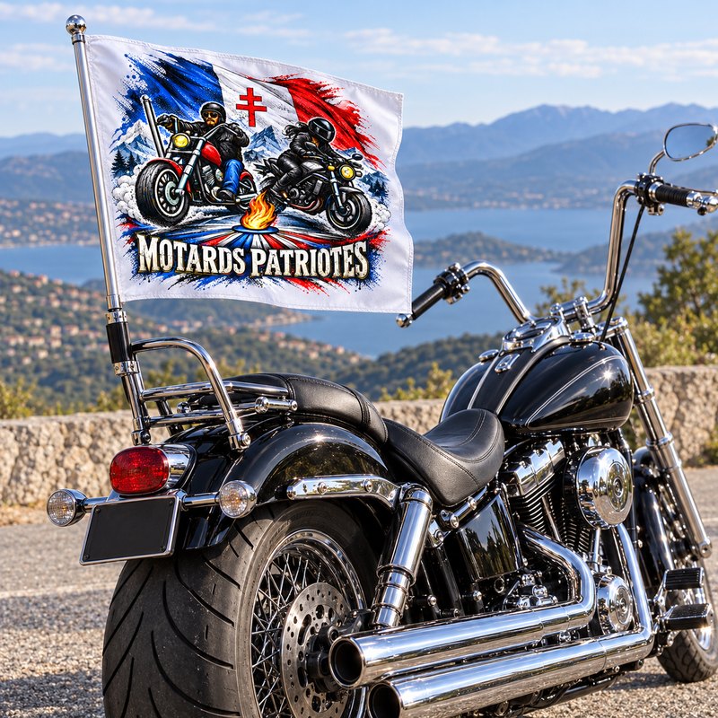 DRAPEAU MOTARDS PATRIOTES - 40x60cm – Image 3