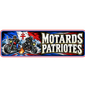 Sticker MOTARDS PATRIOTES - 4x9cm